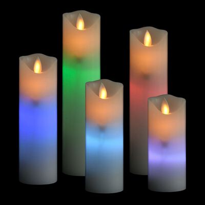 vidaXL 5-tlg. LED-Kerzen-Set Elektrisch mit Fernbedienung Bunt