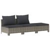 vidaXL 11-tlg. Garten-Lounge-Set mit Kissen Grau Poly Rattan
