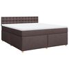 vidaXL Boxspringbett mit Matratze Dunkelbraun 180x200 cm Stoff