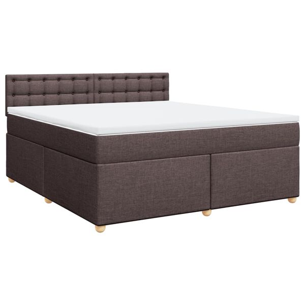 vidaXL Boxspringbett mit Matratze Dunkelbraun 180x200 cm Stoff