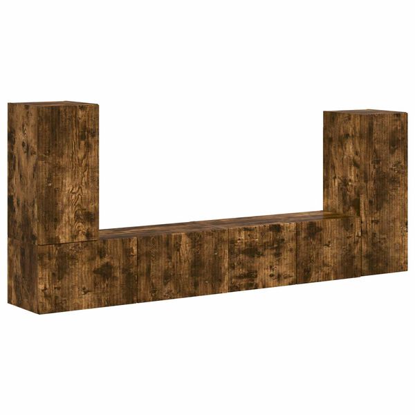 vidaXL TV-Schrankset 4 pcs Ger&auml;ucherte Eiche Holzwerkstoff