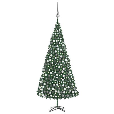 vidaXL Künstlicher Weihnachtsbaum Beleuchtung & Kugeln 500 cm Grün