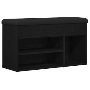 vidaXL Schuhbank mit Regal Schwarz 80 x 30 x 45 cm Holzwerkstoff