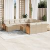 vidaXL 13-tlg. Garten-Sofagarnitur mit Kissen Beige Poly Rattan