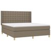 vidaXL Boxspringbett mit Matratze & LED Taupe 160x200 cm Stoff