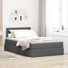 vidaXL Bett mit Stauraum und LED Dunkelgrau 120 x 200 cm Polyester