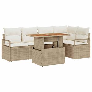 vidaXL Gartensofa-set 6 stk. 5-Sitzanzahl Beige und Creme