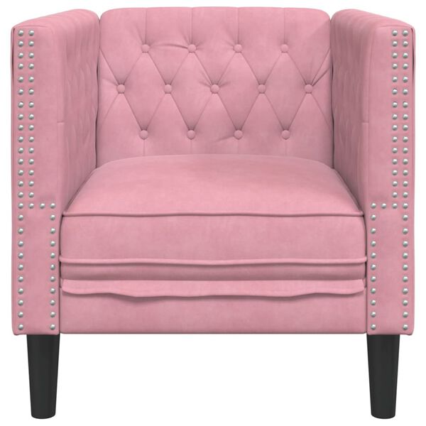 vidaXL Chesterfield-Sessel Rosa Samt