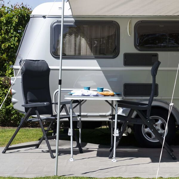 Campart Travel Campingstuhl 2 Stk. Napoli Anthrazit 68x43,5x120 cm