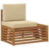 vidaXL Outdoor-Sofagarnitur mit Kissen 5 St&uuml;ck Natur und Beige