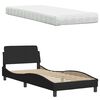 vidaXL Bett mit Matratze Schwarz 90x190 cm Stoff