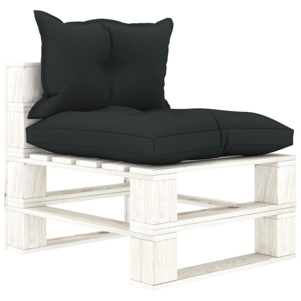 vidaXL 8-tlg. Garten-Lounge-Set Paletten mit Kissen in Anthrazit Holz