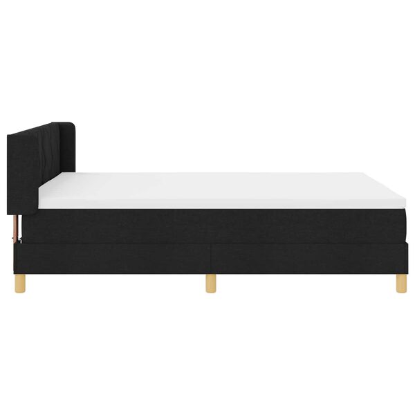 vidaXL Boxspringbett mit Matratze Schwarz 200 x 160 cm Stoff