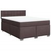 vidaXL Boxspringbett mit Matratze Dunkelbraun 140x190 cm Stoff