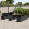 vidaXL Gartensofa-set mit Kissen 11 pcs Schwarz Poly-Rattan