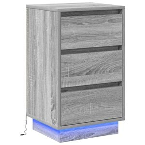 vidaXL Nachttisch Grau 39 x 34,5 x 65 cm Holzwerkstoff