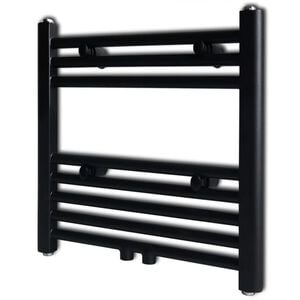 Handtuchheizk&ouml;rper Warmwasser Gerade Schwarz 480x480 mm