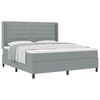 vidaXL Boxspringbett mit Matratze Hellgrau 180 x 200 cm Stoff