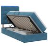 vidaXL LED-Speicherbett mit Matratze Dunkelblau 90 x 200 cm Samt