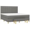 vidaXL Boxspringbett mit Matratze Dunkelgrau 160x200 cm Stoff
