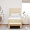 vidaXL Boxspringbett mit Matratze Creme 100 x 200 cm Stoff