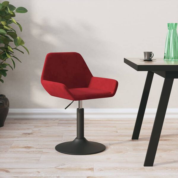 vidaXL Esszimmerstuhl Drehbar Weinrot Samt