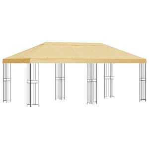 vidaXL Pavillon mit Seitenw&auml;nden 6 x 3 m Creme Polyester und Stahl 190