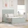 vidaXL Bett mit Stauraum und LED mit LED Hellgrau 140 x 200 cm Samt