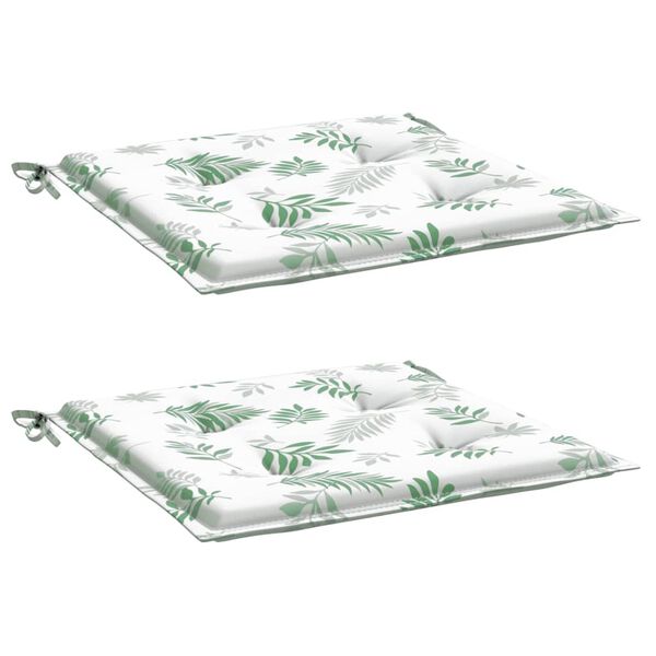 vidaXL Sitzkissen 2 Stk. Blattmuster 50x50x3 cm Stoff