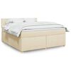vidaXL Boxspringbett mit Matratze Creme 180x200 cm Stoff