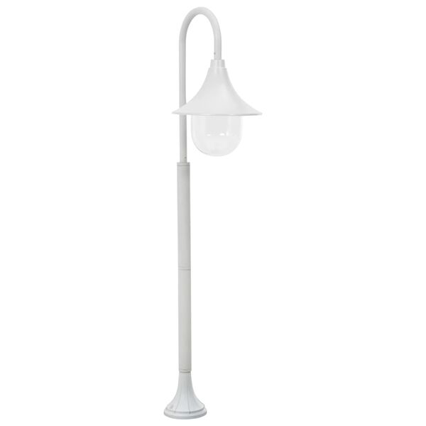 vidaXL Garten-Pollerleuchte E27 120 cm Aluminium Weiß
