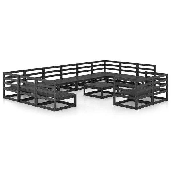 vidaXL 13-tlg. Garten-Lounge-Set Massivholz Kiefer