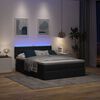 vidaXL Ottomane Bett mit Matratze & LEDs Schwarz 140x190 cm Stoff