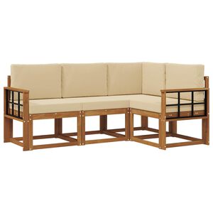 vidaXL Outdoor-Sofagarnitur 4 stk. 4-Sitzer Natur und Beige