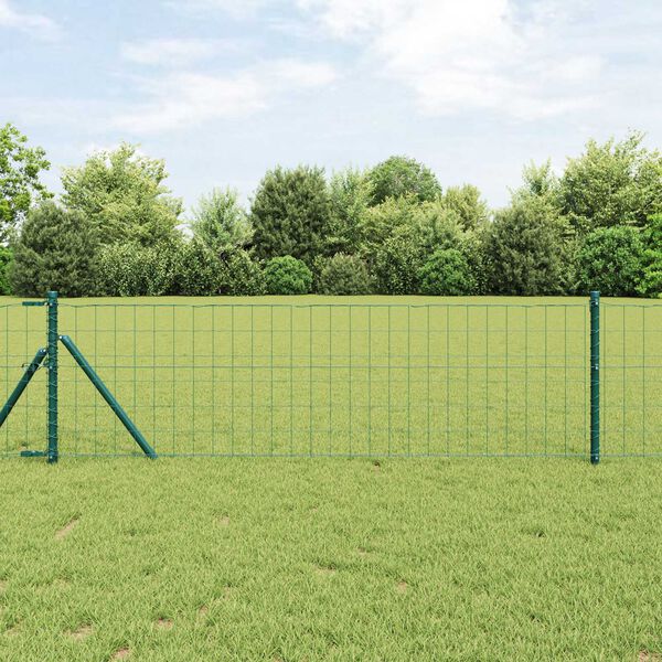vidaXL Eurozaun Gr&uuml;n 0,6 x 50 m PVC-beschichtetes Eisen