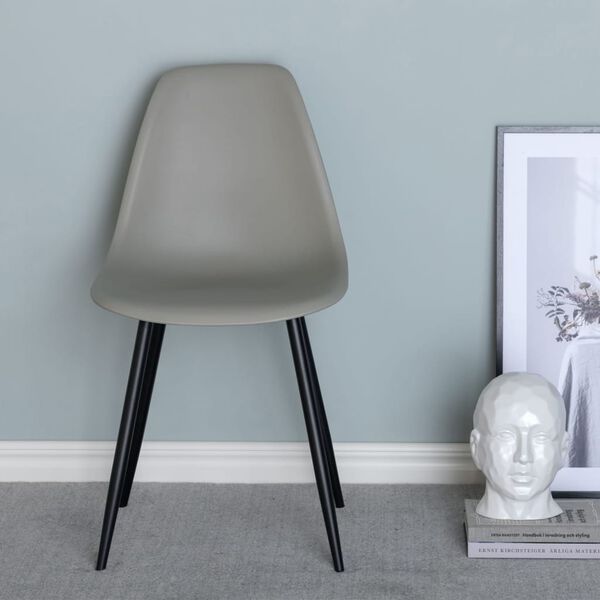 Venture Home Esszimmerst&uuml;hle 2 Stk. Polar Kunststoff Grau und Schwarz