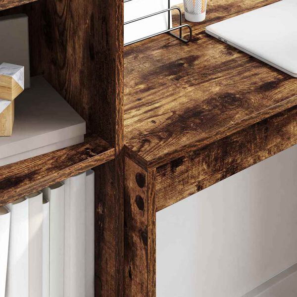 vidaXL Schreibtisch mit Schubladen 2 pcs Geräucherte Eiche