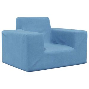 vidaXL Kindersofa Blau Weich Pl&uuml;sch