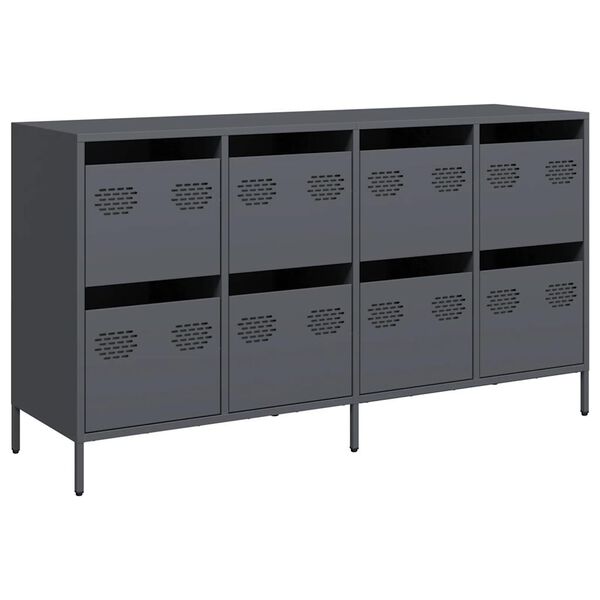 vidaXL Sideboard Anthrazit 135x39x73,5 cm Kaltgewalzter Stahl