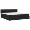 vidaXL Bett mit Stauraum und LED mit LED Schwarz 200 x 200 cm Stoff