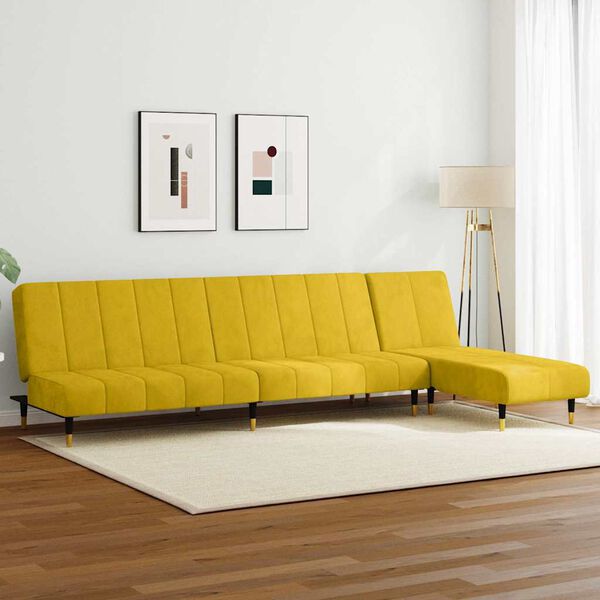 vidaXL 2-tlg. Sofagarnitur Gelb Samt