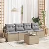 vidaXL Sofa Set mit Kissen 5 pcs Beige und Grau Poly Rattan