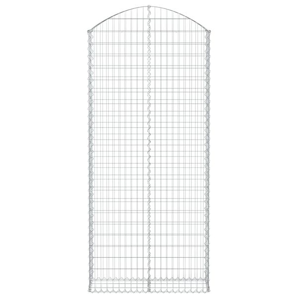 vidaXL Gabione mit Hochbogen 100x30x220/240 cm Verzinktes Eisen
