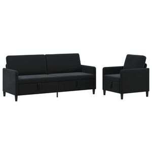 vidaXL Sofa Set mit Stauraum 2 stk. Schwarz Polyester
