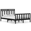 vidaXL Massivholzbett Schwarz 135x190 cm