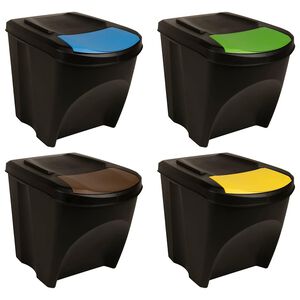 vidaXL Stapelbare M&uuml;lleimer 4 Stk. Anthrazit 100 L
