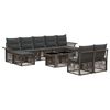 vidaXL Gartensofa-set 10 stk. Grau und Dunkelgrau Poly-Rattan