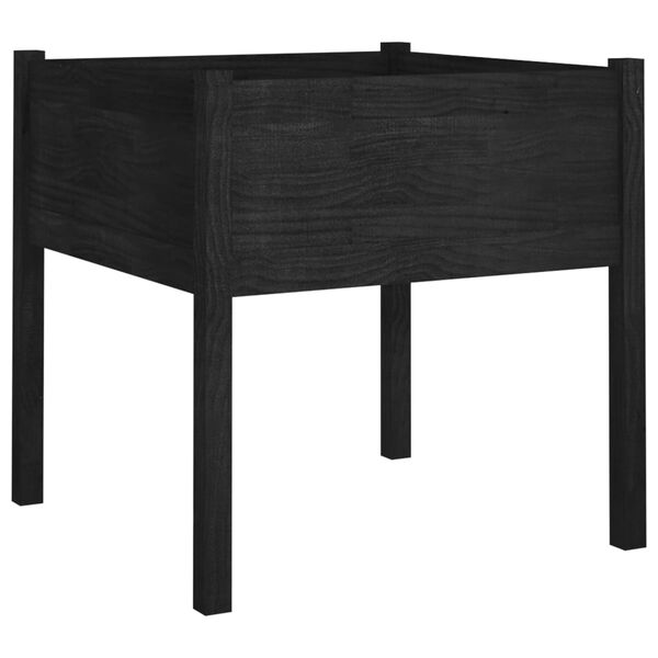 vidaXL Pflanzkübel Schwarz 70x70x70 cm Massivholz Kiefer