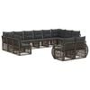 vidaXL Gartensofa-set 12 Stk. Grau und Dunkelgrau Poly-Rattan