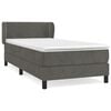 vidaXL Boxspringbett mit Matratze Dunkelgrau 90x200 cm Samt
